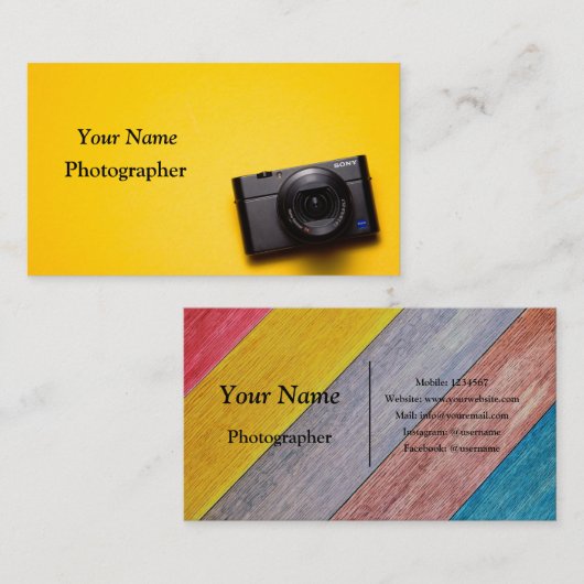 Fotografenkamera Visitenkarte (Vorne/Hinten)