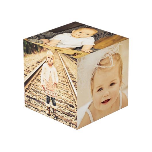 Fotografie-5 Familien-Foto-Seiten nach Maß Würfel (Vorderseite Schrägansicht)