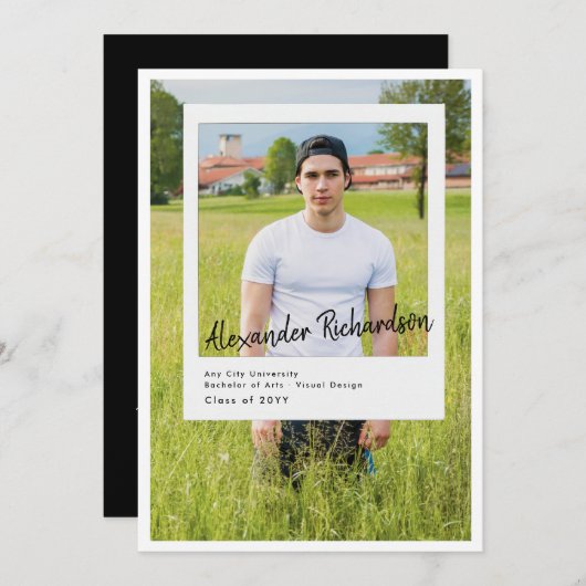 Fotografie | 5 Foto Graduation Party Einladung (Vorne/Hinten)