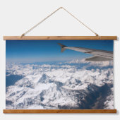 Fotografie an der schneebedeckten Bergwand Wandteppich Mit Holzrahmen (Vorne)