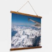 Fotografie an der schneebedeckten Bergwand Wandteppich Mit Holzrahmen (Gewinkelt)