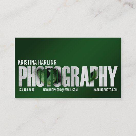 Fotografie-Ausschnitt - Grün Visitenkarte (Vorderseite)