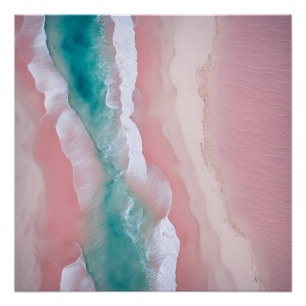 Fotografie Beach Ästhetik Sunset Neutral Pink Poster