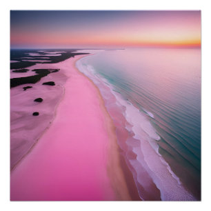 Fotografie Beach Ästhetik Sunset Neutral Pink Poster