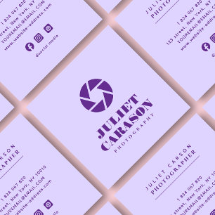 Fotografie Bold Typografie Lilac Lila Quadratische Visitenkarte