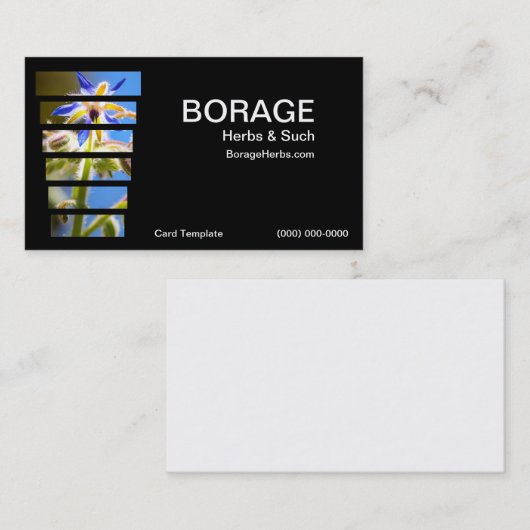 Fotografie Borage KräuterVisitenkarten Visitenkarte (Vorne/Hinten)