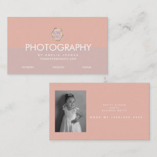 Fotografie Business Pink Blush Colorblock Visitenkarte