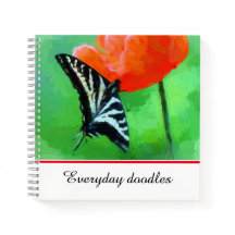 Fotografie Butterfly Poppy Spiral Notebook