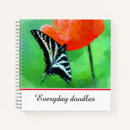 Fotografie Butterfly Poppy Spiral Notebook Notizblock