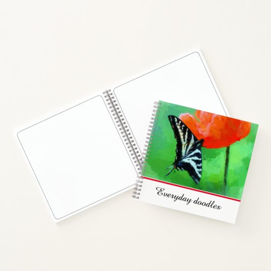Fotografie Butterfly Poppy Spiral Notebook Notizblock (Innenseite)