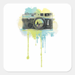 Fotografie Camara Lover Vintag Fotograf Idee Quadratischer Aufkleber