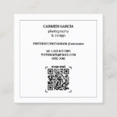 Fotografie Custom QR Quadratische Visitenkarte (Rückseite)