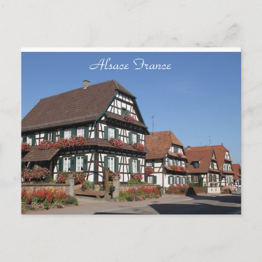 Fotografie der halben Holzhäuser Elsass Frankreich Postkarte (Vorderseite)