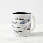 Fotografie der Inspirationsfreundlichkeits-Schnees Zweifarbige Tasse (VorderseiteRechts)