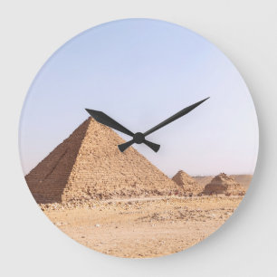 Fotografie der Pyramiden von Giza Große Wanduhr