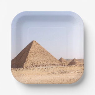 Fotografie der Pyramiden von Giza Pappteller