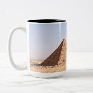 Fotografie der Pyramiden von Giza Zweifarbige Tasse