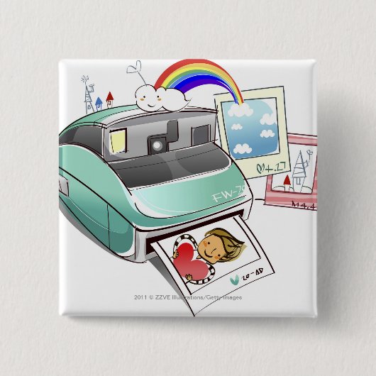 Fotografie, die aus eine sofortige Kamera Button (Vorderseite)