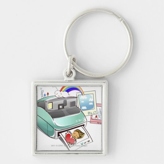 Fotografie, die aus eine sofortige Kamera Schlüsselanhänger (Vorne)