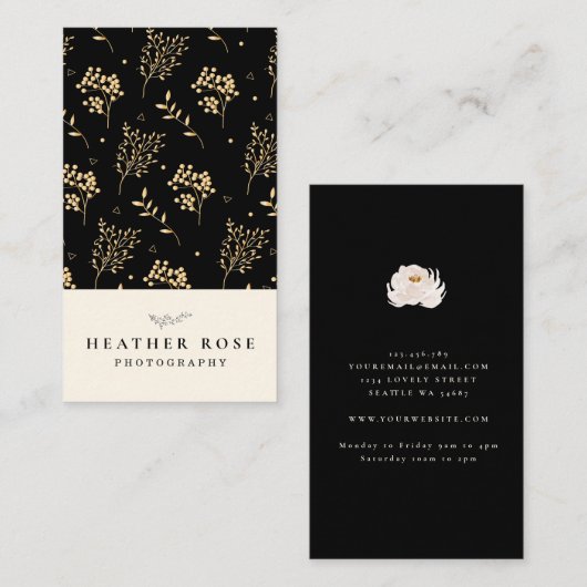 Fotografie Dunkelschwarzer Hintergrund Ihr Logo-Fo Visitenkarte (Vorne/Hinten)