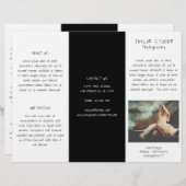 Fotografie Einfache Schwarz-weiße Trifold-Broschür (Vorne/Hinten)