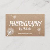 Fotografie Elegant Dandelion Rustic Fotograf Visitenkarte (Vorderseite)