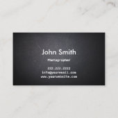 Fotografie Elegant Dark Texture Fotograf Visitenkarte (Rückseite)