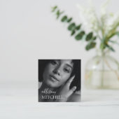 Fotografie Elegante Berufliche Kalligraphie Quadratische Visitenkarte (Stehend Vorderseite)