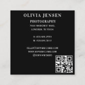 Fotografie Elegante Berufliche Kalligraphie Quadratische Visitenkarte (Rückseite)