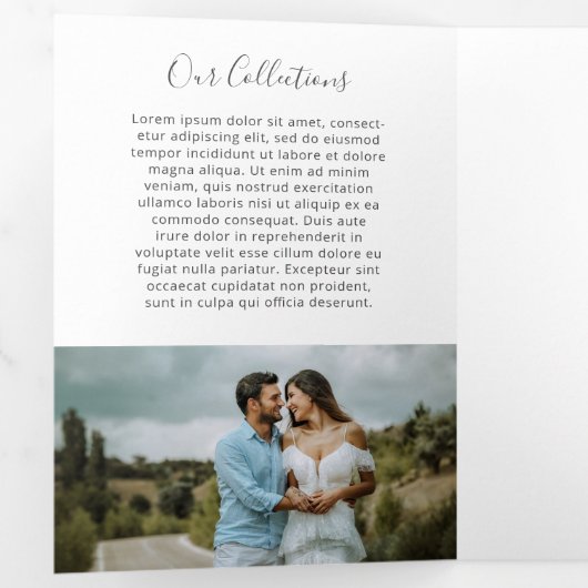 Fotografie Elegante Pastel Blue Trifold Broschüre (Innen Erste Seite)