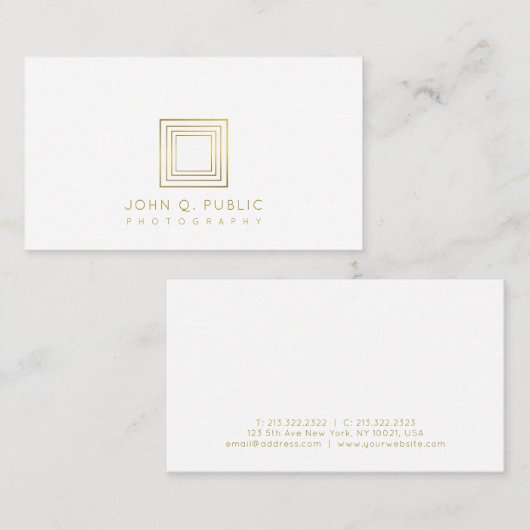 Fotografie-eleganter Goldblick-Fotograf Visitenkarte (Vorne/Hinten)