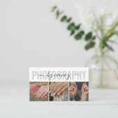 Fotografie Elegantes Skript Foto QR-Code-Logo Visitenkarte (Stehend Vorderseite)