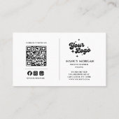 Fotografie Elegantes Skript Foto QR-Code-Logo Visitenkarte (Rückseite)