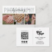 Fotografie Elegantes Skript Foto QR-Code-Logo Visitenkarte (Vorne/Hinten)