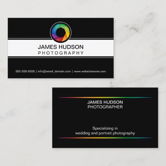 Fotografie-Fensterladen Visitenkarte (Vorne/Hinten)