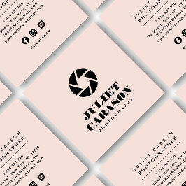 Fotografie Fett Typografie Rosa Quadratische Visitenkarte