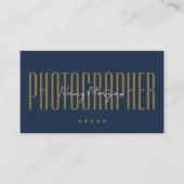 Fotografie Foto QR-Code Navy Blau Gold Visitenkarte (Vorderseite)