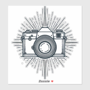 Fotografie Fotograf Kamera Minimal Vintage Aufkleber
