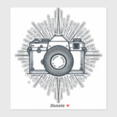 Fotografie Fotografen Kamera Minimal Vintag Aufkleber (Blatt)