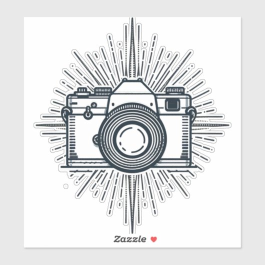 Fotografie Fotografen Kamera Minimal Vintag Aufkleber (Blatt)