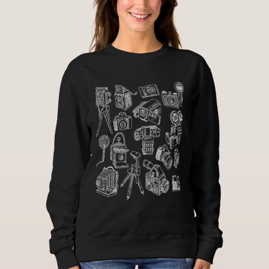 Fotografie Fotografy Camera Foto Hobby Line Art Sweatshirt (Vorderseite)