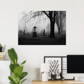 Fotografie für den Verkauf - Friedhof Fog 1 Poster (Heimbüro)