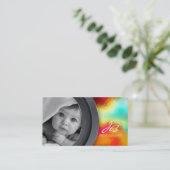 Fotografie-Geschäfts-Karten-Foto-mutiger Türkis Visitenkarte (Stehend Vorderseite)