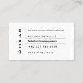 Fotografie-Geschäfts-Single-Foto Visitenkarte (Rückseite)