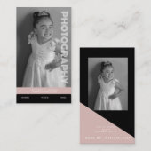 Fotografie-Geschäftsformen Block Black Blush Visitenkarte (Vorne/Hinten)