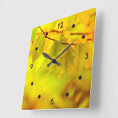 Fotografie - Herbstbiech-Blätter + Ihre Ideen Quadratische Wanduhr (Winkel)
