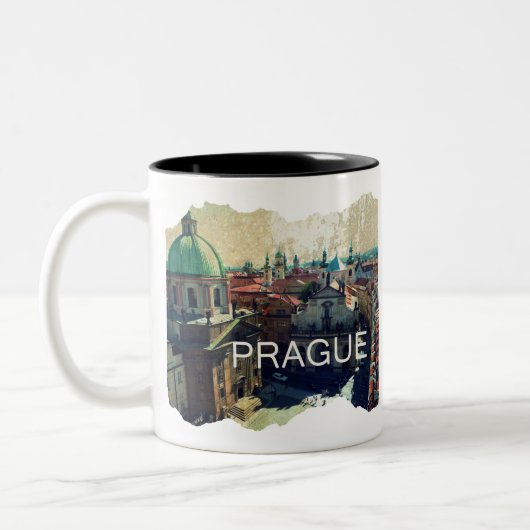 Fotografie in der Altstadt Prag erschüttert Zweifarbige Tasse (Links)