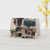 Fotografie in Not geratene Retrokamera Karte (Gelbe Blume)