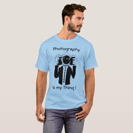 Fotografie ist mein Sache-Blau T-Shirt (Vorne ganz)