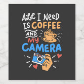 Fotografie - Kaffee und Kamera Weinetikett (Einzelnes Label)